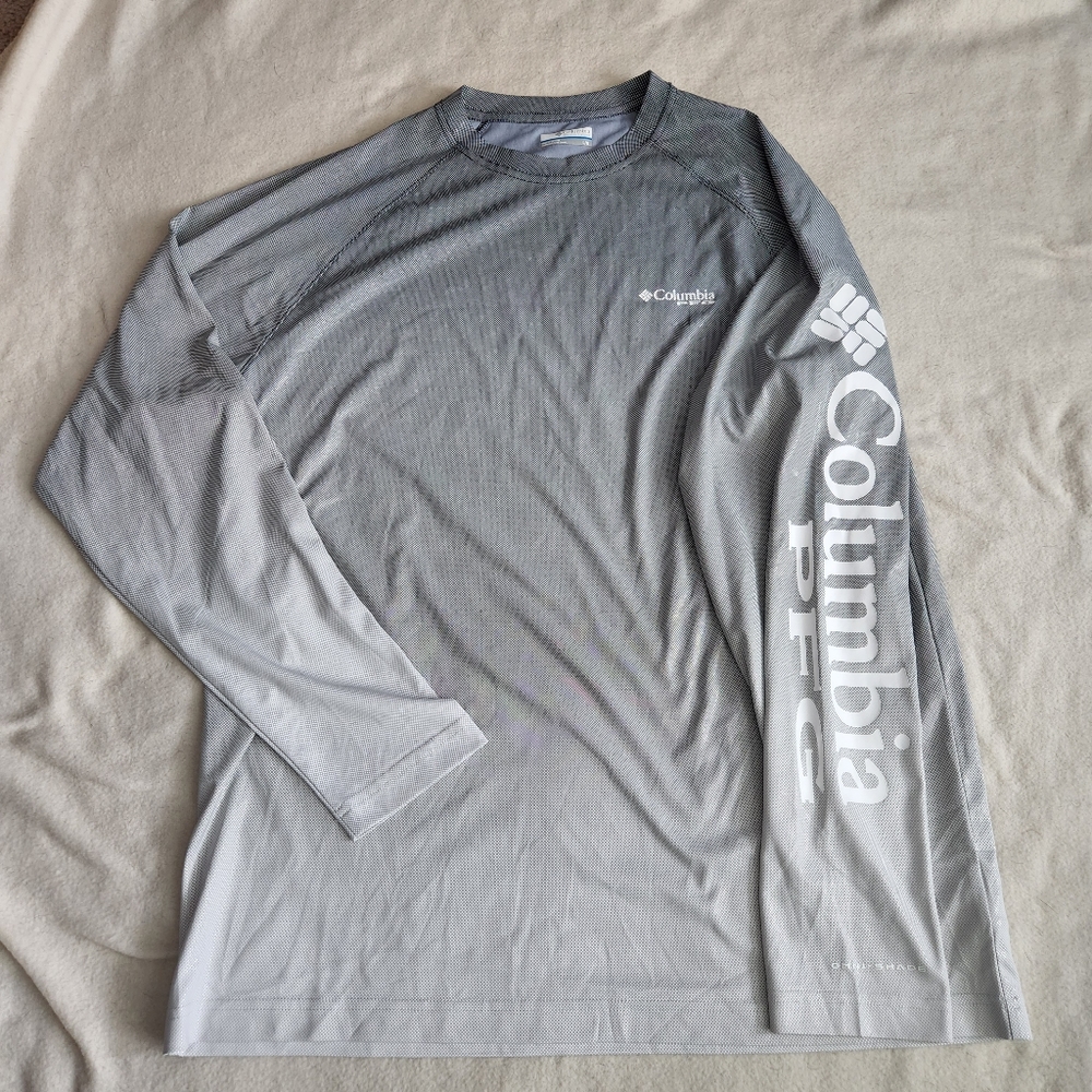Columbia Performance Fishing Gear Gray Long Sleeve Shirt Size Large